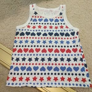 Girls size 2T heart and star patriotic tank top